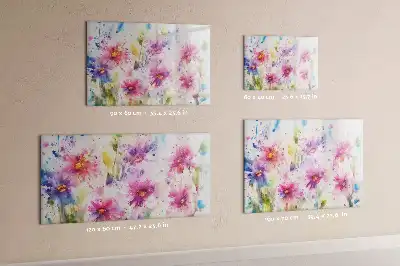 Quadro magnético para desenho com estampa de flores