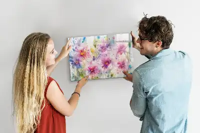Quadro magnético para desenho com estampa de flores