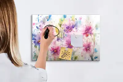 Quadro magnético para desenho com estampa de flores