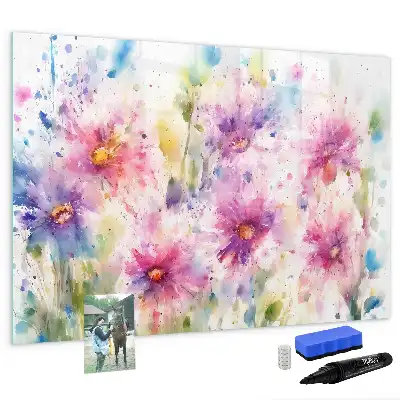 Quadro magnético para desenho com estampa de flores