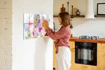Quadro magnético para desenho com estampa de flores