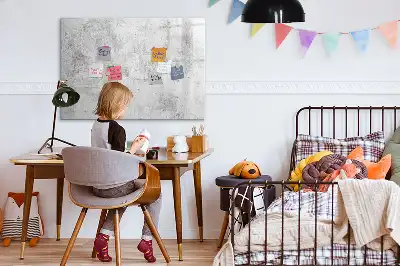 Quadro magnético para escrever acabamento de parede de concreto