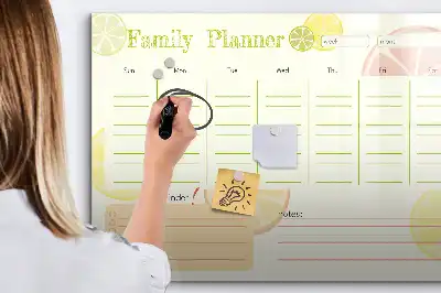 Quadro magnético para escrever planner familiar