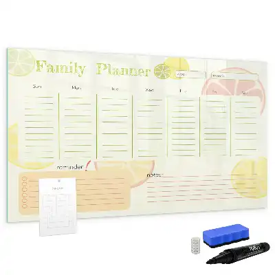 Quadro magnético para escrever planner familiar