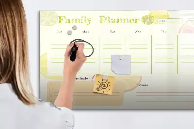 Quadro magnético para escrever planner familiar