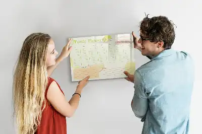 Quadro magnético para escrever planner familiar