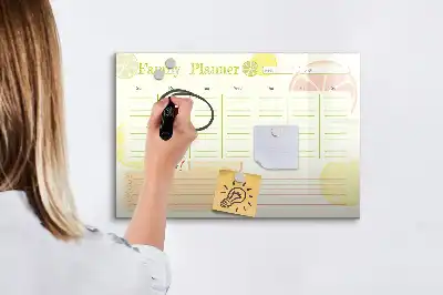 Quadro magnético para escrever planner familiar