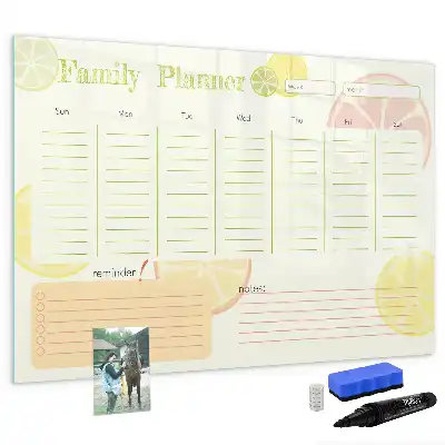 Quadro magnético para escrever planner familiar