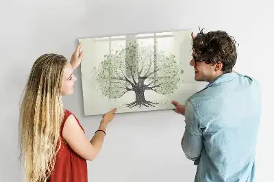 Quadro magnético para desenhar tema árvore da natureza grande