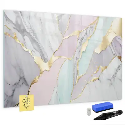 Quadro magnético para desenho com padrão de mármore