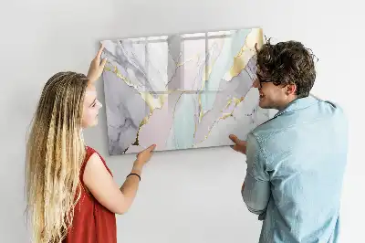 Quadro magnético para desenho com padrão de mármore