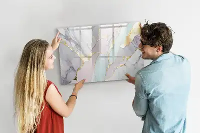 Quadro magnético para desenho com padrão de mármore