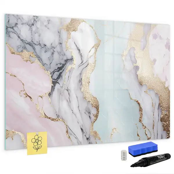 Quadro magnético para escrever na cor mármore