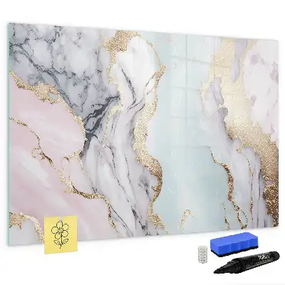 Quadro magnético para escrever na cor mármore