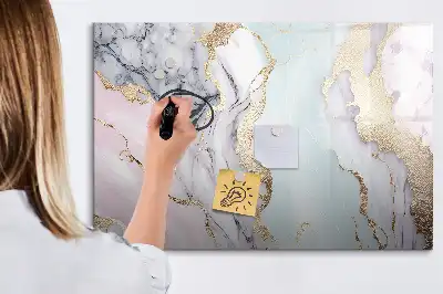 Quadro magnético para escrever na cor mármore