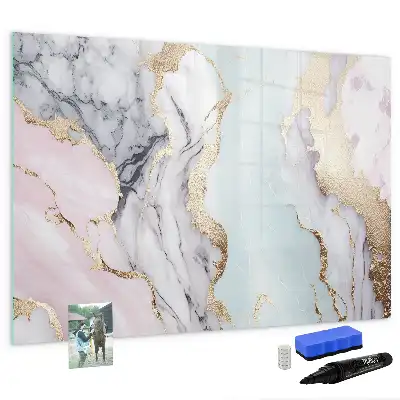 Quadro magnético para escrever na cor mármore