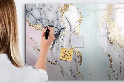 Quadro magnético para escrever na cor mármore
