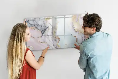 Quadro magnético para escrever na cor mármore