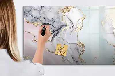 Quadro magnético para escrever na cor mármore