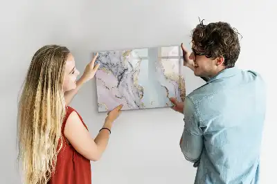 Quadro magnético para escrever na cor mármore