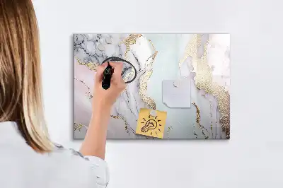 Quadro magnético para escrever na cor mármore