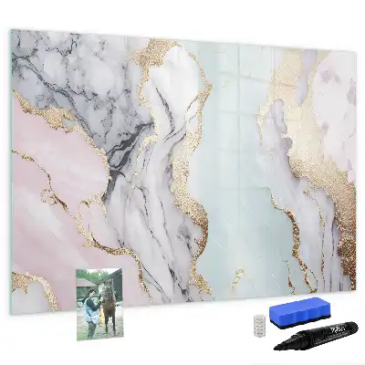 Quadro magnético para escrever na cor mármore