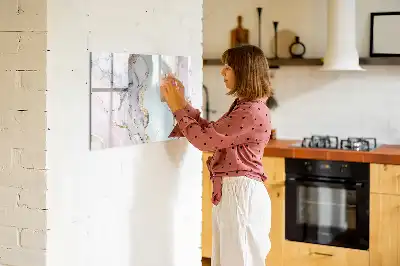 Quadro magnético para escrever na cor mármore