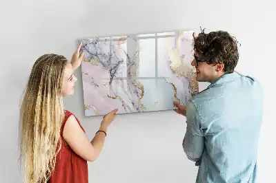 Quadro magnético para escrever na cor mármore