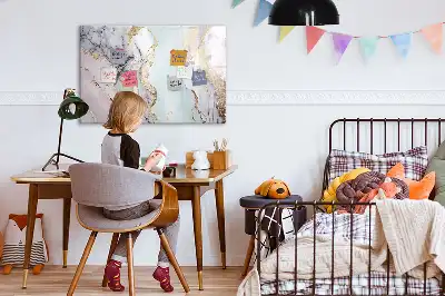Quadro magnético para escrever na cor mármore
