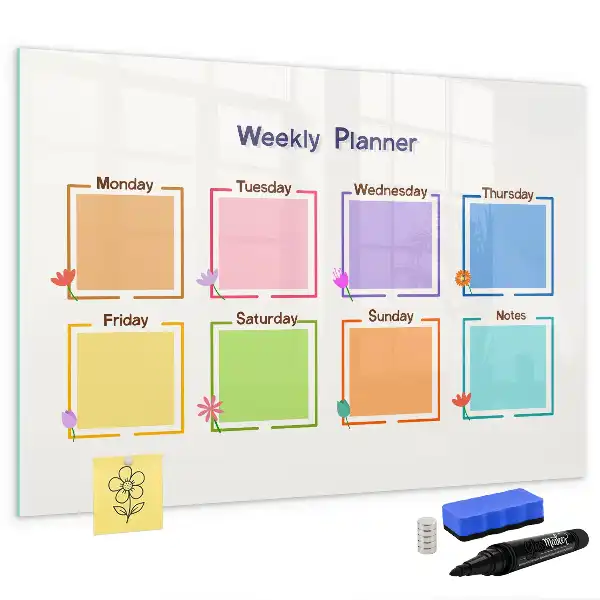 Planner semanal quadro magnético para desenhar