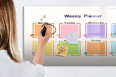 Planner semanal quadro magnético para desenhar