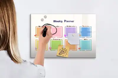 Planner semanal quadro magnético para desenhar