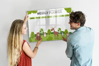 Quadro magnético para horário escolar de escrever