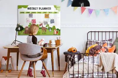 Quadro magnético para horário escolar de escrever