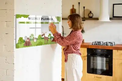 Quadro magnético para horário escolar de escrever