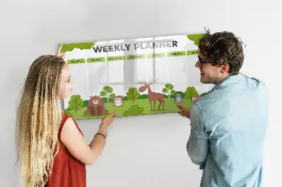 Quadro magnético para horário escolar de escrever