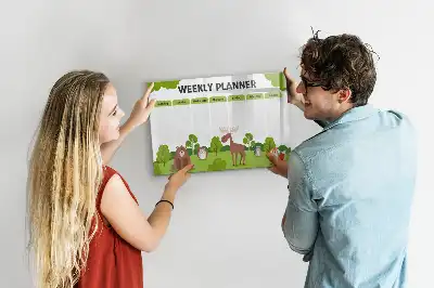 Quadro magnético para horário escolar de escrever