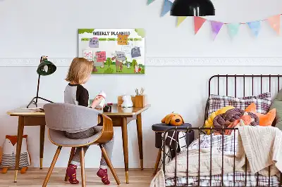 Quadro magnético para horário escolar de escrever