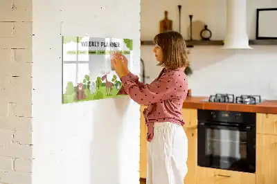 Quadro magnético para horário escolar de escrever
