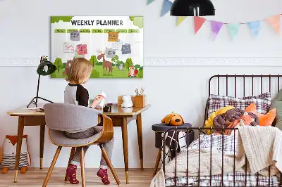 Quadro magnético para horário escolar de escrever