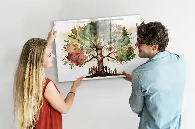 Quadro magnético para desenhar modelo árvore genealógica