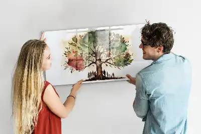 Quadro magnético para desenhar modelo árvore genealógica
