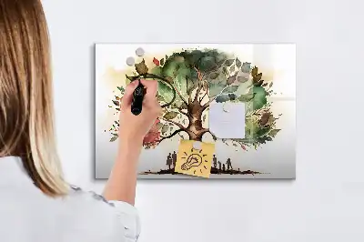Quadro magnético para desenhar modelo árvore genealógica