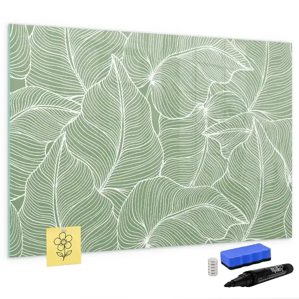 Quadro magnético para escrever com padrão de folhas