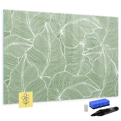 Quadro magnético para escrever com padrão de folhas