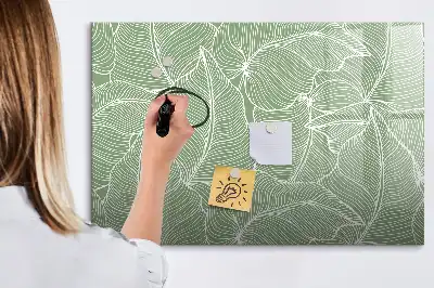 Quadro magnético para escrever com padrão de folhas