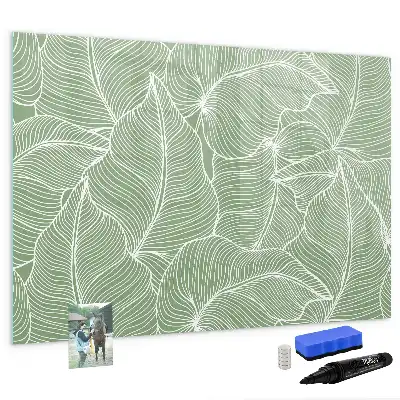 Quadro magnético para escrever com padrão de folhas