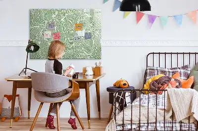 Quadro magnético para escrever com padrão de folhas