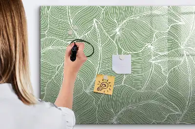 Quadro magnético para escrever com padrão de folhas