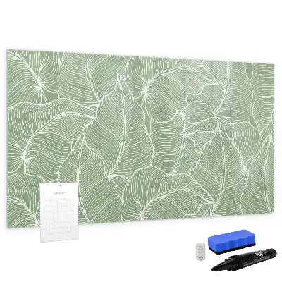 Quadro magnético para escrever com padrão de folhas